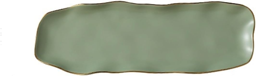 Serving Plates Ceramic Rectangular Plate Home Cooking Sashimi Plate Irregular Plate Sushi Plate Dim Sum Pastry Dinner Plate Tableware Reusable Dinner Plate