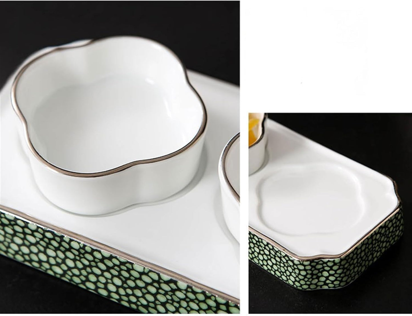 Soy Sauce Dish Ceramic Compartment Cold Dishes Snacks Side Dishes Platter Hotel Tableware Snacks Salad Dim Sum Plate Dipping Bowls