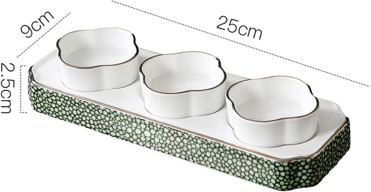 Soy Sauce Dish Ceramic Compartment Cold Dishes Snacks Side Dishes Platter Hotel Tableware Snacks Salad Dim Sum Plate Dipping Bowls