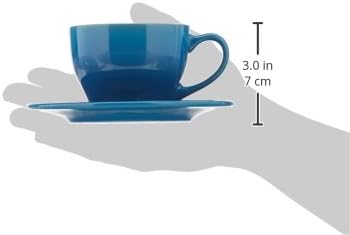 Le Creuset Stoneware Set of 2 Cappuccino Cups and Saucers , 7 oz. each, White