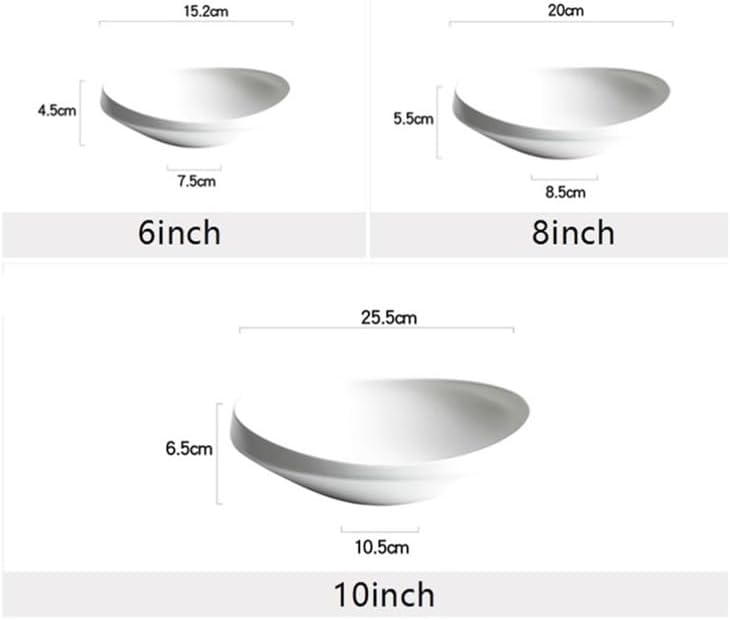 Dining Plate, White Plate Ceramic Vegetable Plate Commercial Dim Sum Tableware Soup Plate,Kitchen Plates，One Color 6inch