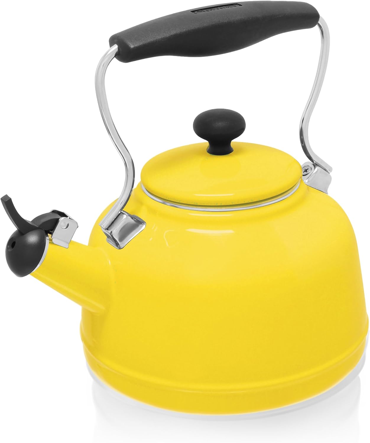 Chantal Tea Kettle, Vintage Series, Enamel on Steel, Whistling (Black Splatter on White)