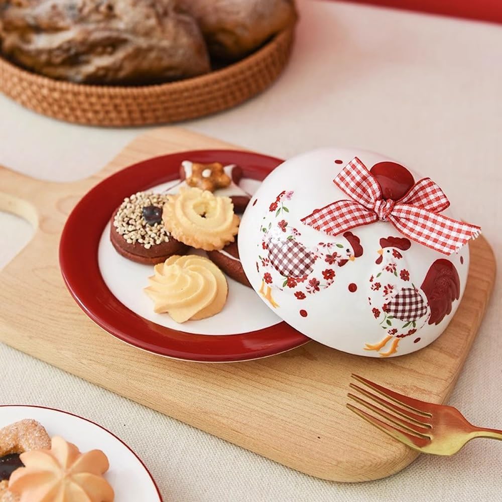 Butter Dish Ceramic Butter Plate Decorative Dim Sum Plate Dessert Plate Tableware Pastoral Style Butter Plate