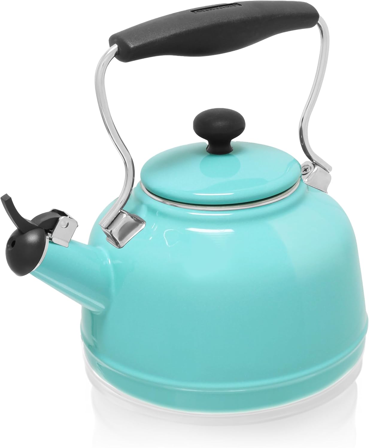 Chantal Tea Kettle, Vintage Series, Enamel on Steel, Whistling (Black Splatter on White)