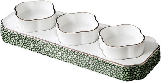 Soy Sauce Dish Ceramic Compartment Cold Dishes Snacks Side Dishes Platter Hotel Tableware Snacks Salad Dim Sum Plate Dipping Bowls