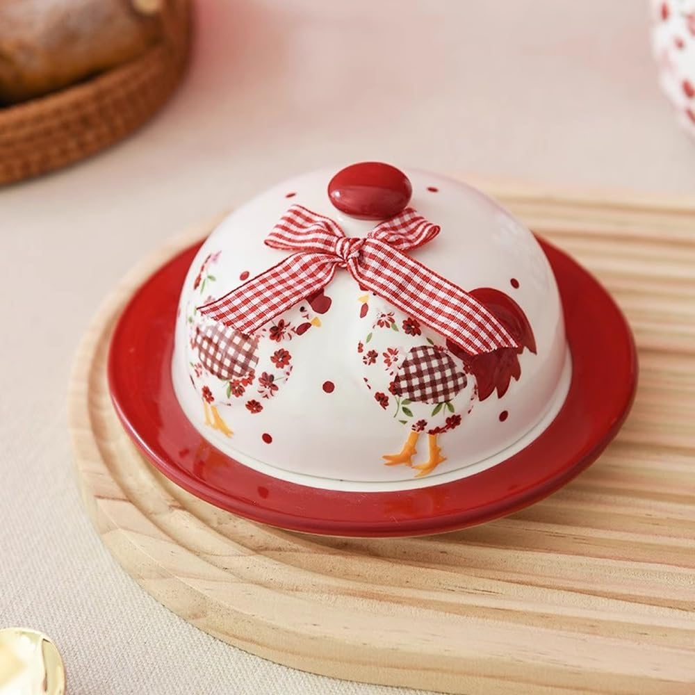 Butter Dish Ceramic Butter Plate Decorative Dim Sum Plate Dessert Plate Tableware Pastoral Style Butter Plate