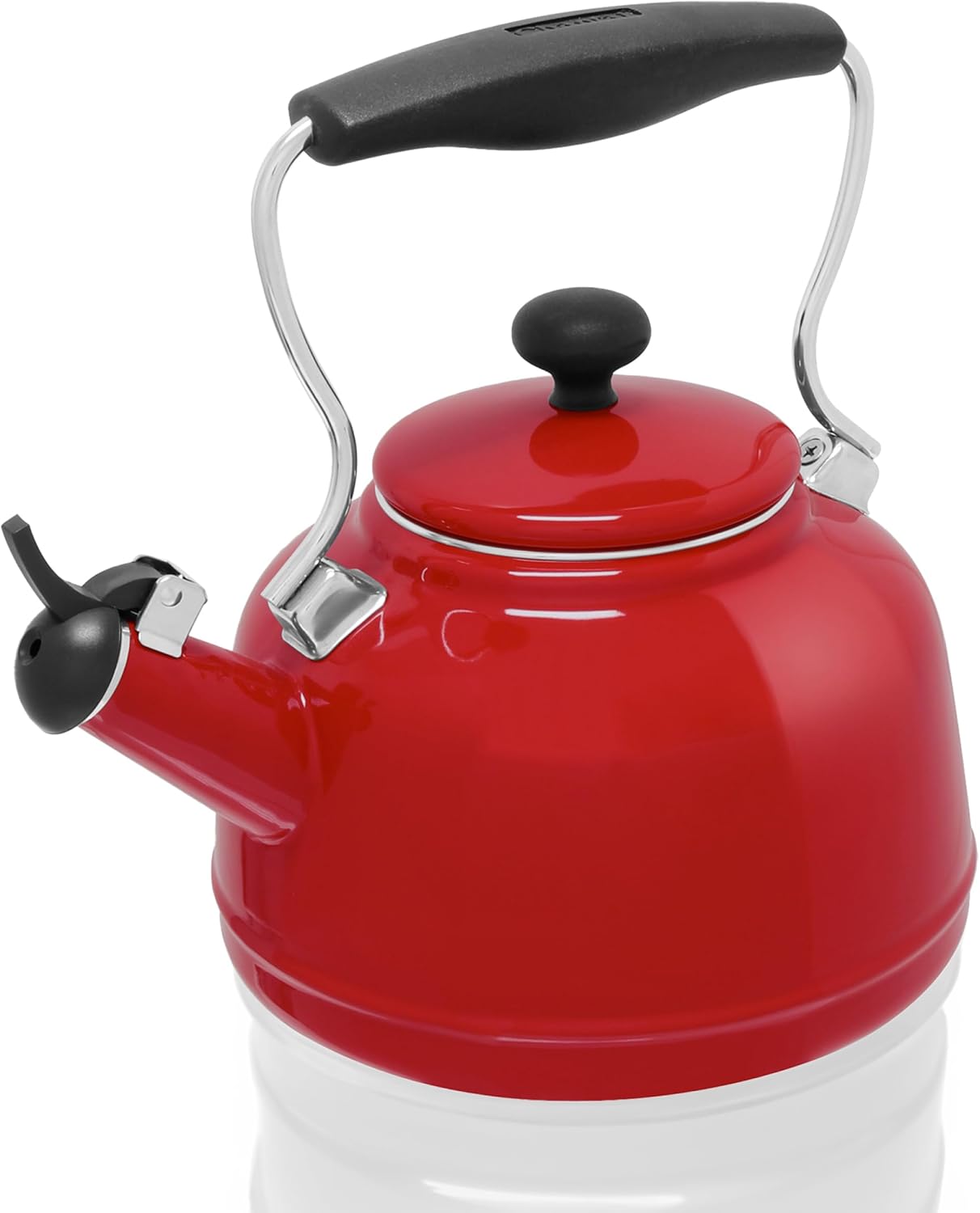 Chantal Tea Kettle, Vintage Series, Enamel on Steel, Whistling (Black Splatter on White)