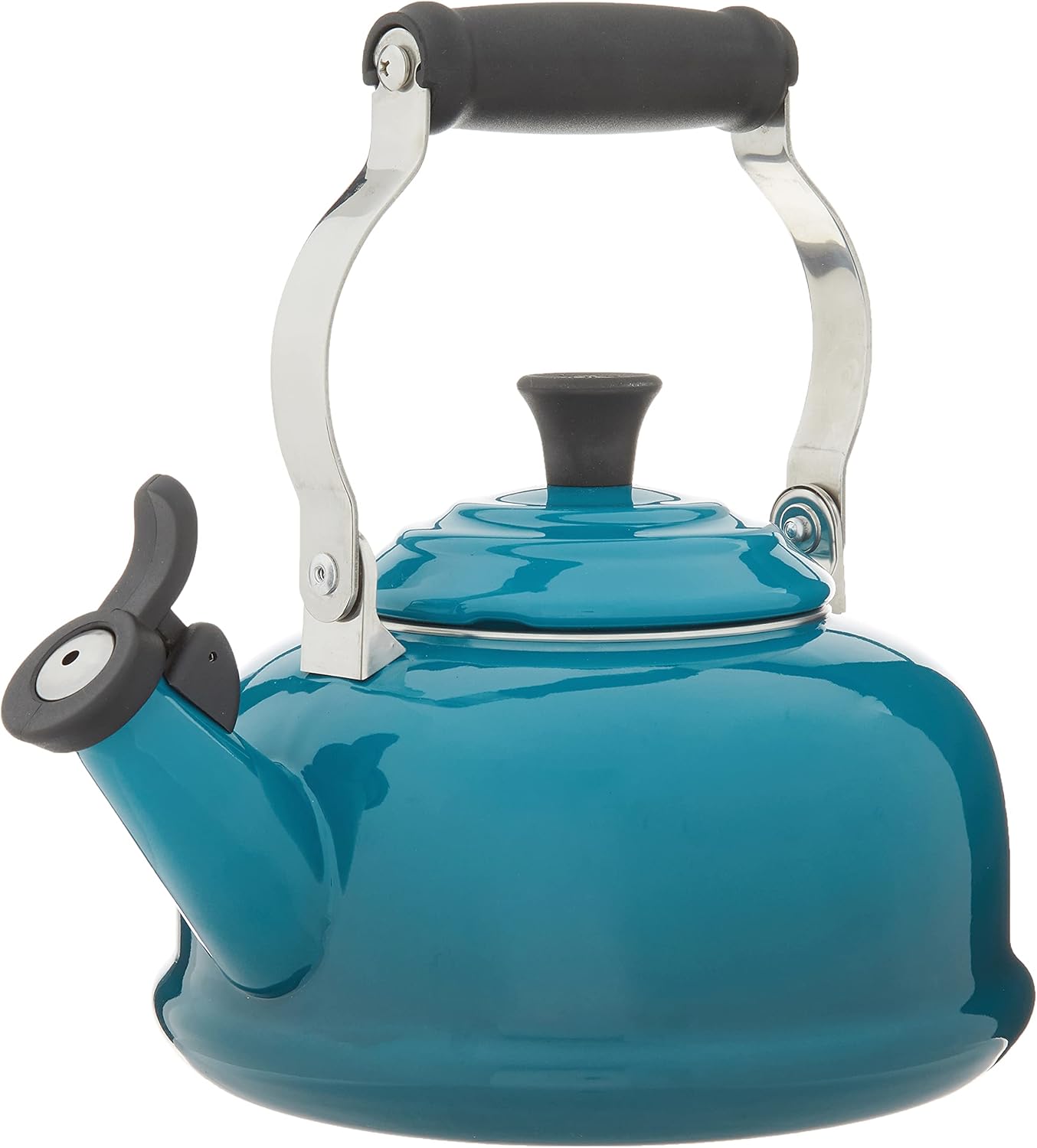 Le Creuset Enamel On Steel Whistling Tea Kettle, 1.7 qt., Cerise