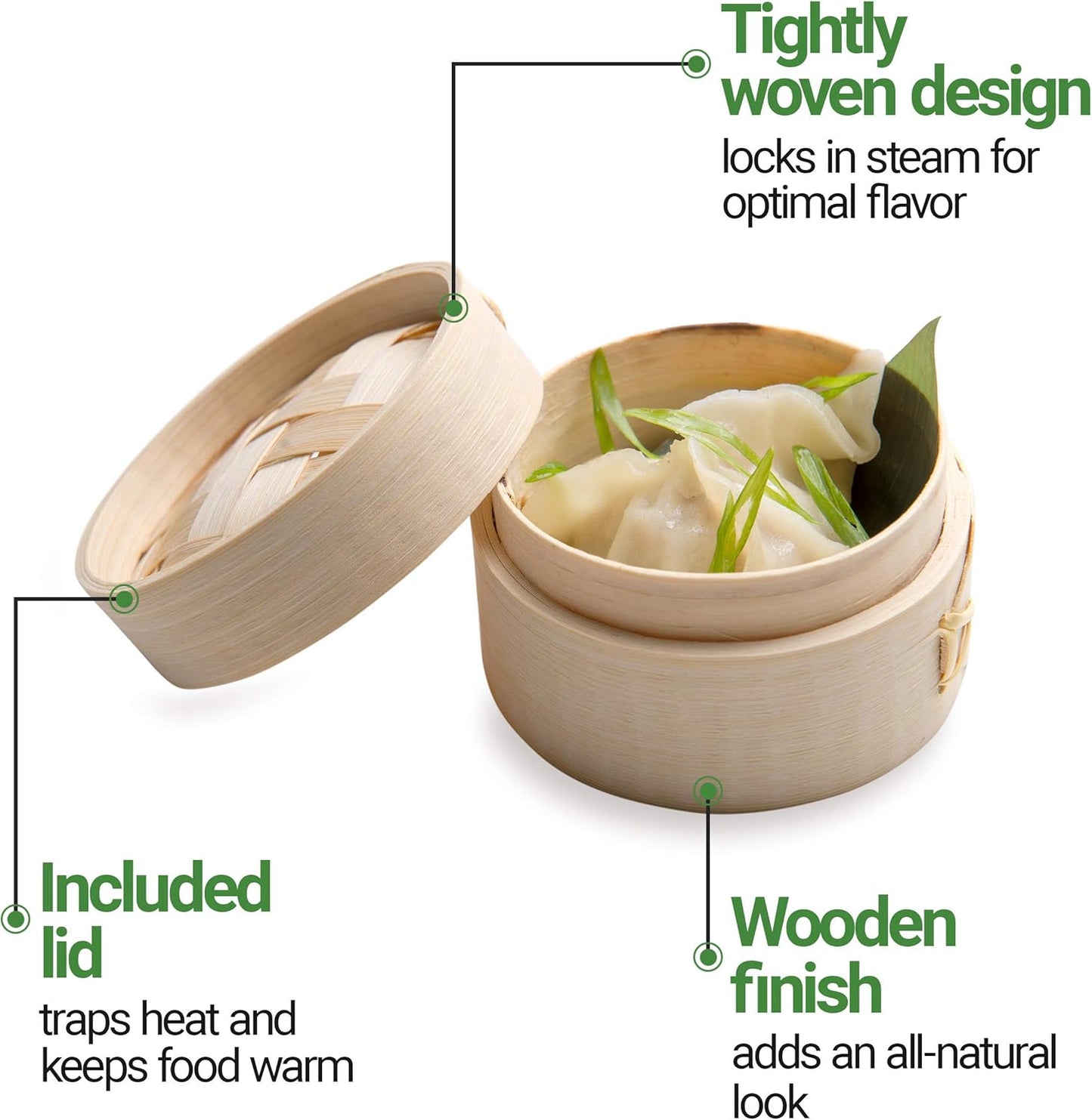 Restaurantware 2 Ounce Mini Bamboo Steamers 100 Bamboo Dim Sum Steamers - Premium With Lid Natural Bamboo Dumpling Steamers Bamboo Mini For Parties Or Catering